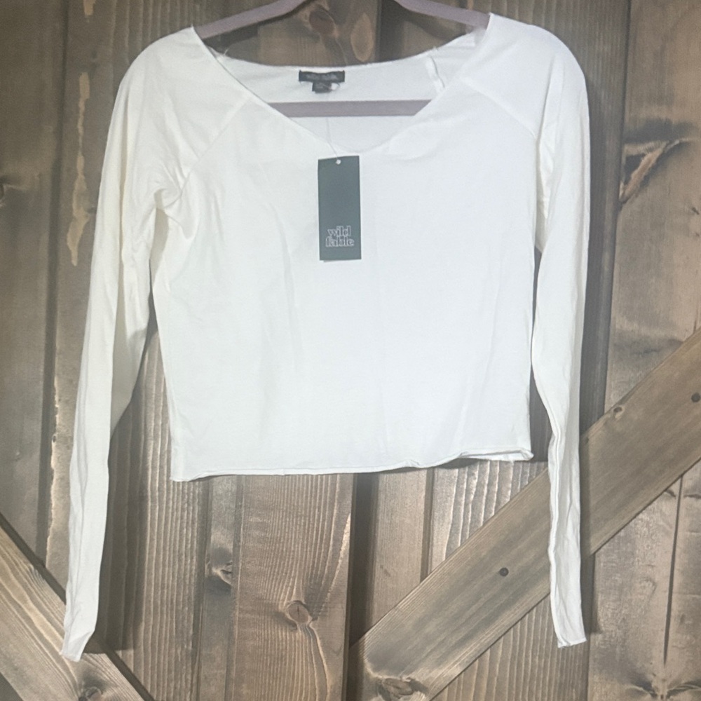 Wild Fable Women's White Long Sleeve Top